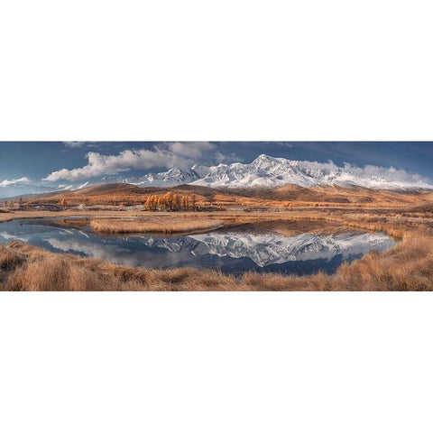 Mirror For Mountains 3 Black Modern Wood Framed Art Print with Double Matting by Shcherbina, Valeriy