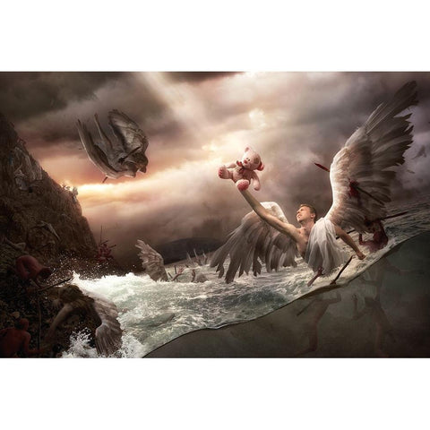 La Baie Des Anges Gold Ornate Wood Framed Art Print with Double Matting by Kiciak, Christophe