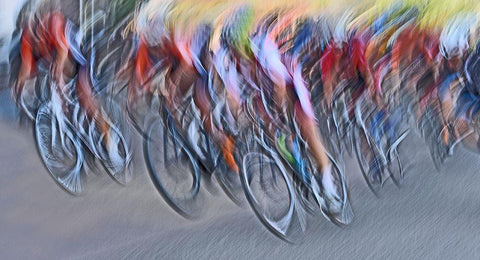 Stampede White Modern Wood Framed Art Print with Double Matting by Urlings, Lou