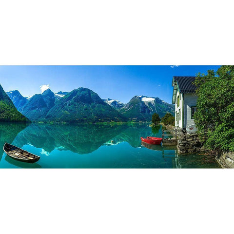 The Glacier Lake Black Modern Wood Framed Art Print with Double Matting by Olsen, Christer