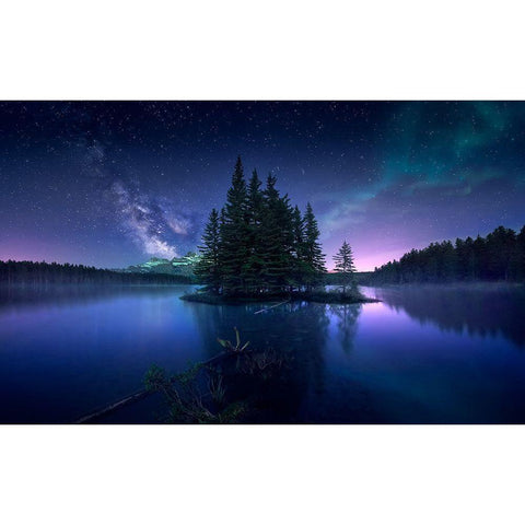 Dreamy Night Black Modern Wood Framed Art Print by M. Garcia, Jesus