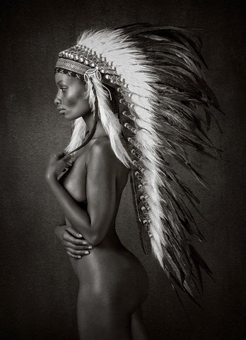 Indian Queen Black Ornate Wood Framed Art Print with Double Matting by Catchlight Studio