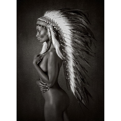 Indian Queen Black Modern Wood Framed Art Print with Double Matting by Catchlight Studio