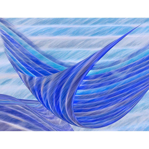 Blue Motion White Modern Wood Framed Art Print by Huybrighs, Marc