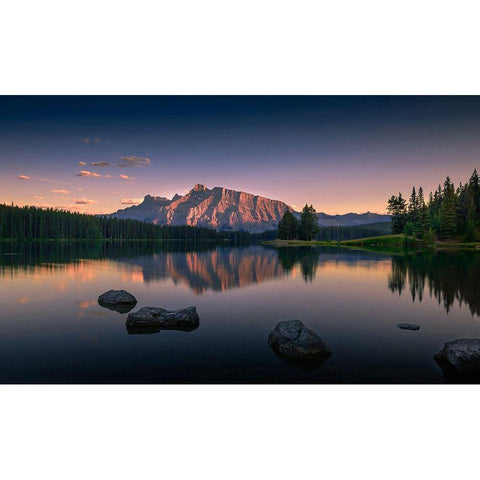 Serenity Black Modern Wood Framed Art Print with Double Matting by Dai, Wei