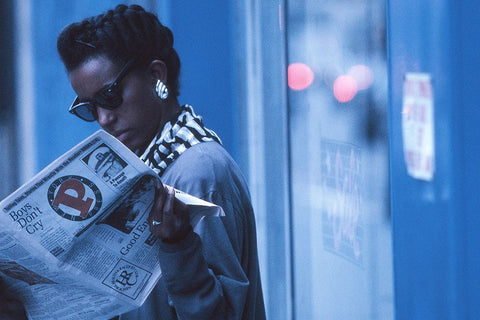 Boys Dont Cry-From The Series Qnew York Bluesq Black Ornate Wood Framed Art Print with Double Matting by Matthes, Dieter