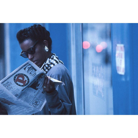 Boys Dont Cry-From The Series Qnew York Bluesq Black Modern Wood Framed Art Print by Matthes, Dieter