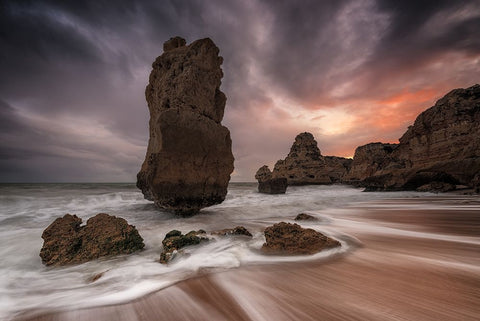 Totem White Modern Wood Framed Art Print with Double Matting by Menendez Covelo, Ramon