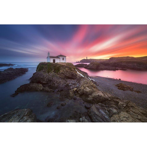 Virxe Do Porto Black Modern Wood Framed Art Print by F. Turienzo, Carlos