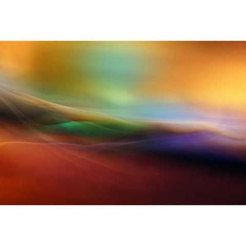 Watercolor Lines Black Modern Wood Framed Art Print with Double Matting by Westum, Heidi