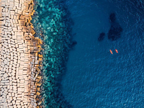 From Above Ii Black Ornate Wood Framed Art Print with Double Matting by Carrillo Lopez, Antonio