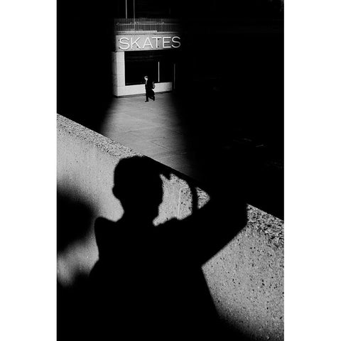 Street Photographer Black Modern Wood Framed Art Print with Double Matting by Wang, Jian