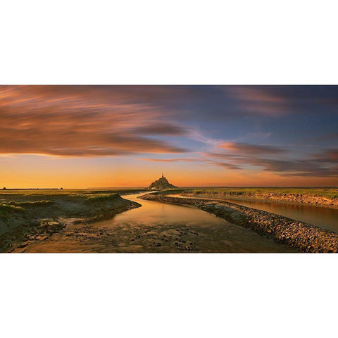 Saint-Michel.... Black Modern Wood Framed Art Print with Double Matting by Browko, Krzysztof