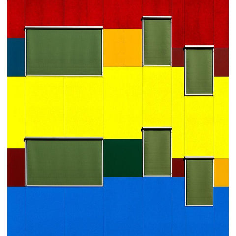 A Colorfull Mood. Black Modern Wood Framed Art Print with Double Matting by Verschelden, Harry