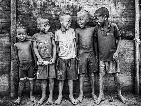 Smiling Souls Black Ornate Wood Framed Art Print with Double Matting by Tagliarino, Marco