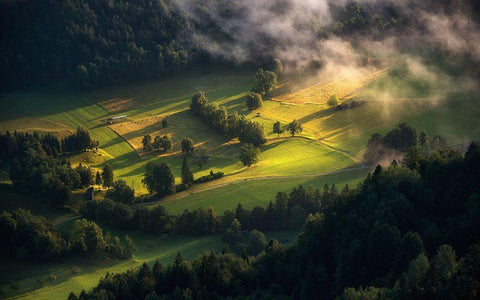 Light And Shadow White Modern Wood Framed Art Print with Double Matting by Krivec, Ales