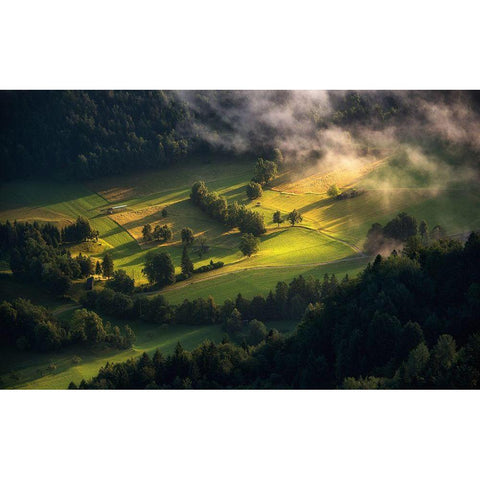 Light And Shadow White Modern Wood Framed Art Print by Krivec, Ales