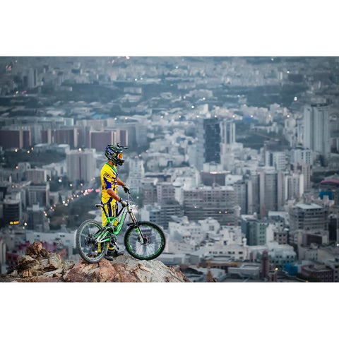 Downhill Black Modern Wood Framed Art Print by Minaeian, Ehsan