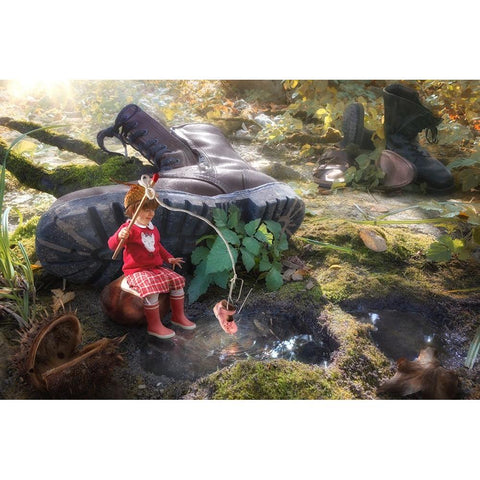 Once Upon A Shoe Gold Ornate Wood Framed Art Print with Double Matting by Kiciak, Christophe