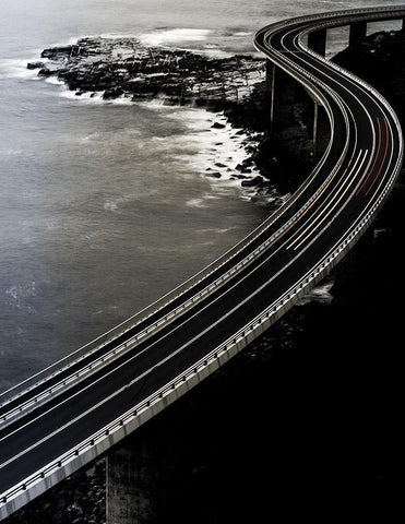 Red One Goes Faster. Black Ornate Wood Framed Art Print with Double Matting by Krawczyk, Andrzej