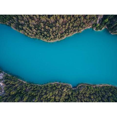 Deep Blue Black Modern Wood Framed Art Print with Double Matting by Carrillo Lopez, Antonio