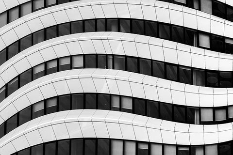 The Wave White Modern Wood Framed Art Print with Double Matting by Vangindertael, Luc