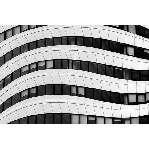 The Wave Black Modern Wood Framed Art Print by Vangindertael, Luc