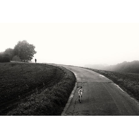 Runners Black Modern Wood Framed Art Print by Wehrmann, Elisabeth