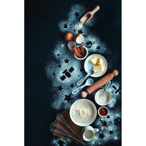 Baking For Stargazers White Modern Wood Framed Art Print by Belenko, Dina