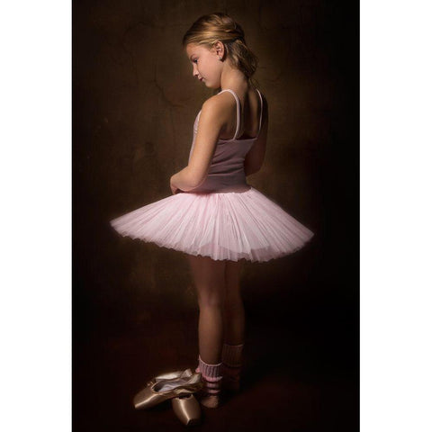 Little Ballerina Black Modern Wood Framed Art Print with Double Matting by Kayen-Mouthaan, Carola