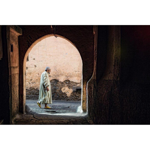 The Streets Of Marrakesh Gold Ornate Wood Framed Art Print with Double Matting by Flour, Piet