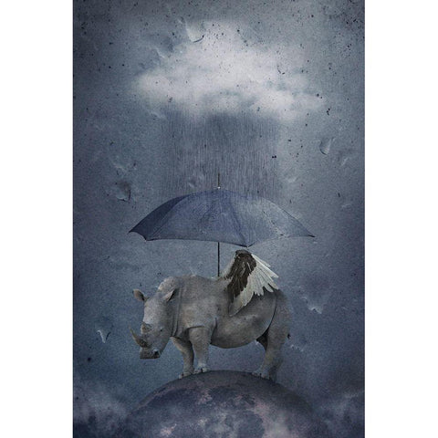 Under The Rain Black Modern Wood Framed Art Print with Double Matting by Vekemans, Muriel