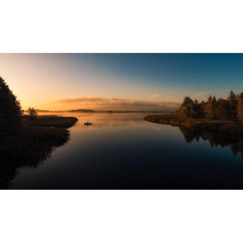 Stillness White Modern Wood Framed Art Print by Santos, Carlos Grury