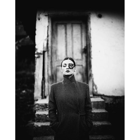 Untitled Black Modern Wood Framed Art Print with Double Matting by Jovanovic, Koki