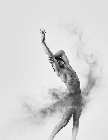 Untitled White Modern Wood Framed Art Print with Double Matting by Haghi, Babak