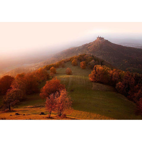 Autumn On The Swabian Alb Black Modern Wood Framed Art Print with Double Matting by Schumacher, Nicolas