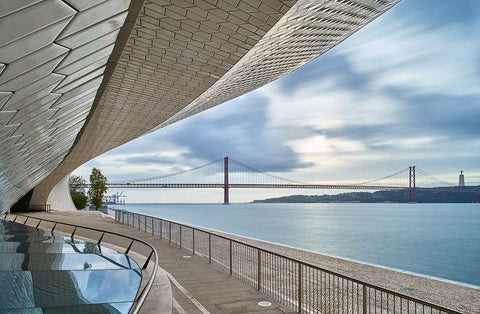 Maat White Modern Wood Framed Art Print with Double Matting by Gomes, Paulo