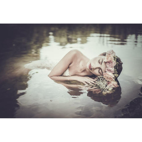 Ophelia Black Modern Wood Framed Art Print by Gorecka, Dorota