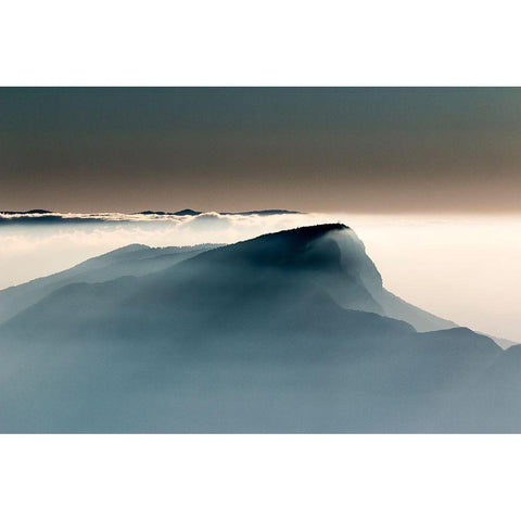 Voile Alpin Black Modern Wood Framed Art Print with Double Matting by Viretti, Jean-Louis