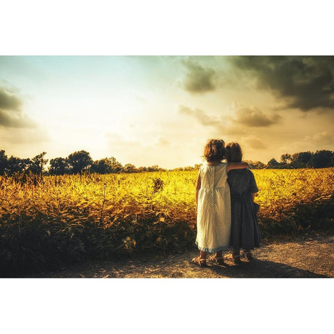 Sisters White Modern Wood Framed Art Print by Lechtenfeld, Christian