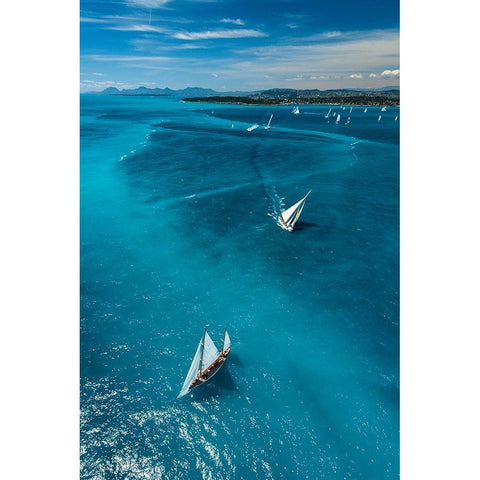 Above The Race Black Modern Wood Framed Art Print with Double Matting by Pelissier, Marc