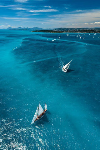 Above The Race White Modern Wood Framed Art Print with Double Matting by Pelissier, Marc