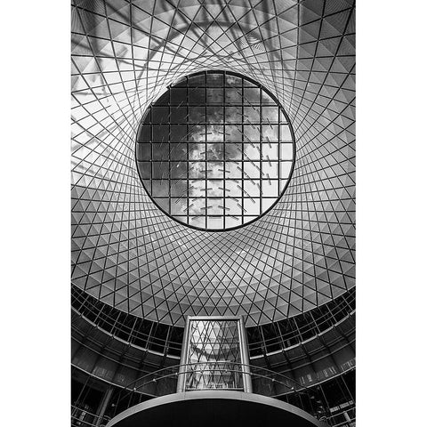 Fulton Center #01 Black Modern Wood Framed Art Print with Double Matting by Forlano, Alessio