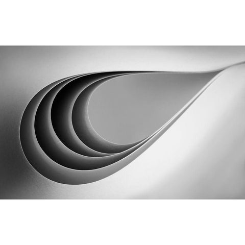 Paper Abstract Black Modern Wood Framed Art Print with Double Matting by Hammer, Jacqueline