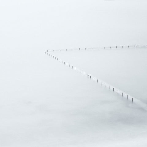 Swimming Pool White Modern Wood Framed Art Print with Double Matting by Aloy, Jean-Marc