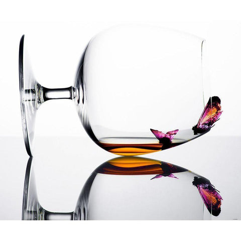 Drunken Butterflies Black Modern Wood Framed Art Print by Seker, Eyup