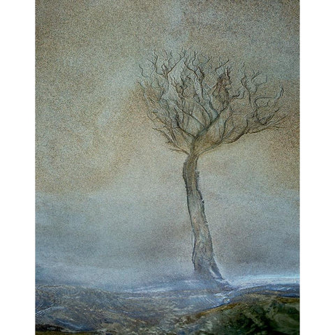 Lonely Tree Gold Ornate Wood Framed Art Print with Double Matting by Talen, Nel