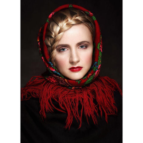 Irinas Portrait Black Modern Wood Framed Art Print by Belokonov, Boris