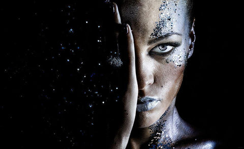 Milky Way White Modern Wood Framed Art Print with Double Matting by Polod