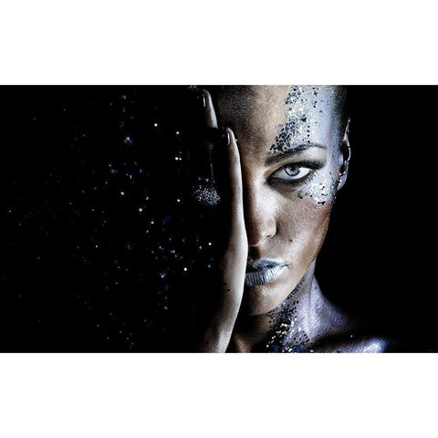 Milky Way Black Modern Wood Framed Art Print by Polod